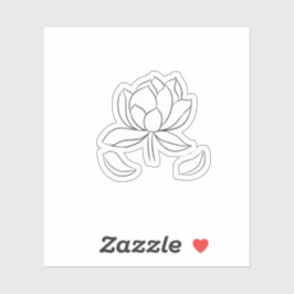 Adesivo Minimal Lotus Line Art – Zen Floral Illustration