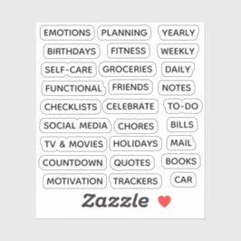 Adesivo Minimal Text Planner Tab Label Binder Divider Tab