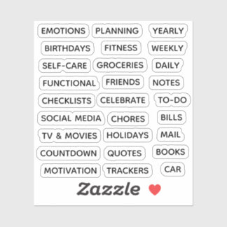 Adesivo Minimal Text Planner Tab Label Binder Divider Tab