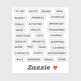 Adesivo Minimal Text Planner Tab Label Binder Divider Tab 