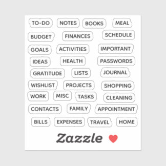 Adesivo Minimal Text Planner Tab Label Binder Divider Tab