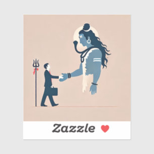 Adesivo minimalism image of an ordinary person greeting go