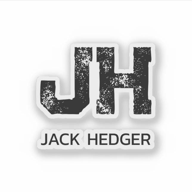 ADESIVO MINIMALIST BLACK TWO LETTER MONOGRAM NAME CLEAR (Frente)