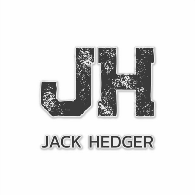 ADESIVO MINIMALIST BLACK TWO LETTER MONOGRAM NAME CLEAR (Frente)