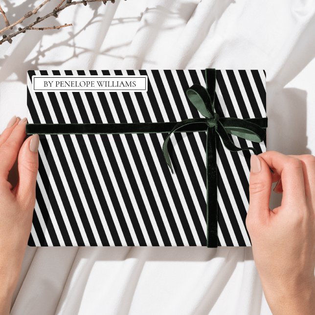 Adesivo Minimalist Black & White Custom Brand Label (Criador carregado)