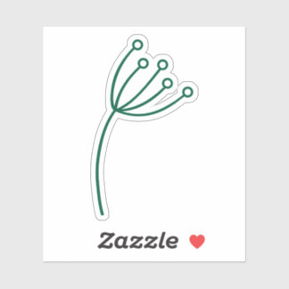 Adesivo Minimalist Green Line Art