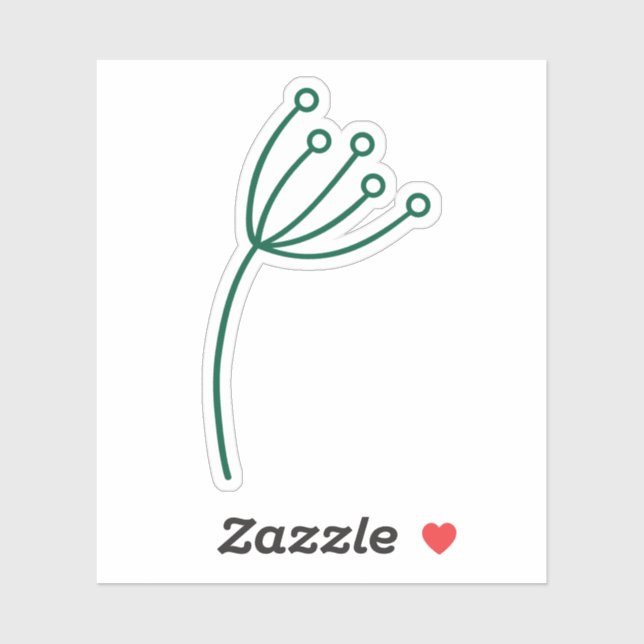 Adesivo Minimalist Green Line Art (Folha)