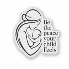 Adesivo Minimalist Mother Baby Line Art Quote