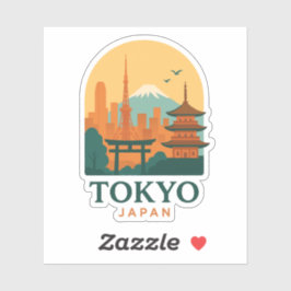 Adesivo Minimalist Tokyo Japan Magnet Sticker – Modern