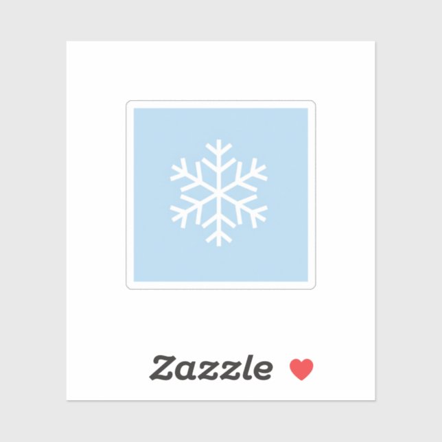 Adesivo Minimalist White Snowflake on Pastel Blue Winter  (Folha)