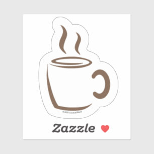 Adesivo minimalista de café quente
