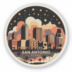 Adesivo Minimalista de San Antonio City Texas USA