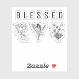 Adesivo Mínimo BÊNDIO Três Flores Selvagens Brancas Negras