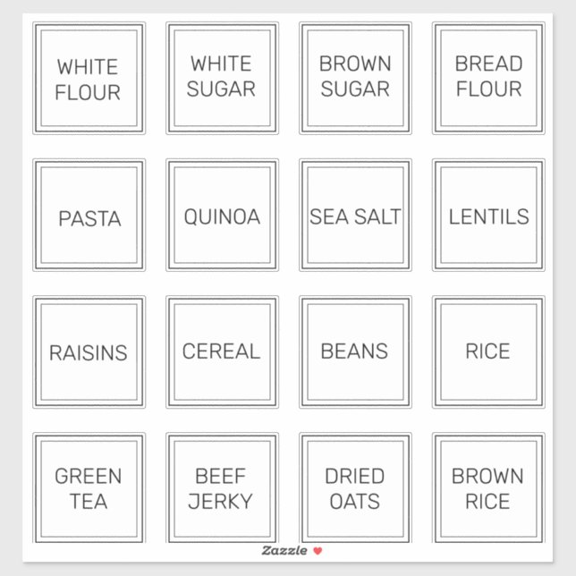 Adesivo Mínimo Personalizado 16 Autocolantes brancos quadr (Folha)