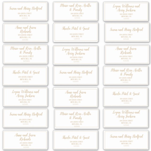 Adesivo Mínimo Simples|Endereço de Convidado de Quadro Dou (Frente)