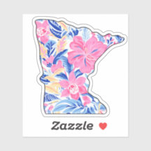 Minnesota 3" x 3" Vinyl Sticker - tropical