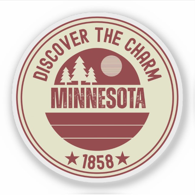 Adesivo Minnesota Simpático - Presente do Estado de MN (Frente)