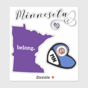 Adesivo Minnesota State, Sheet of Die Cut Stickers