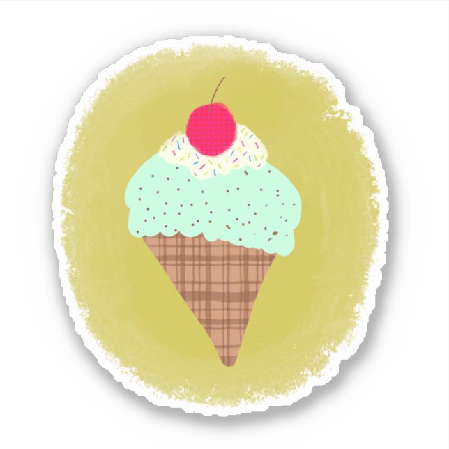 Adesivo Mint Chocolate Chip Cone Sticker (Frente)