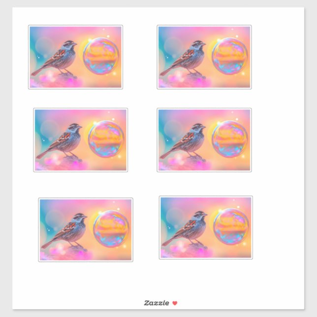 Adesivo Minúscula colorida e bolha arco-íris (Folha)