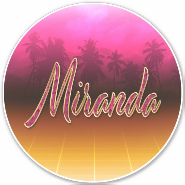 Adesivo Miranda Vorname Name golden pink Aufkleber Sticker (Frente)