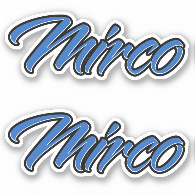 Adesivo Mirco Name blue Aufkleber Sticker Stickerset (Frente)