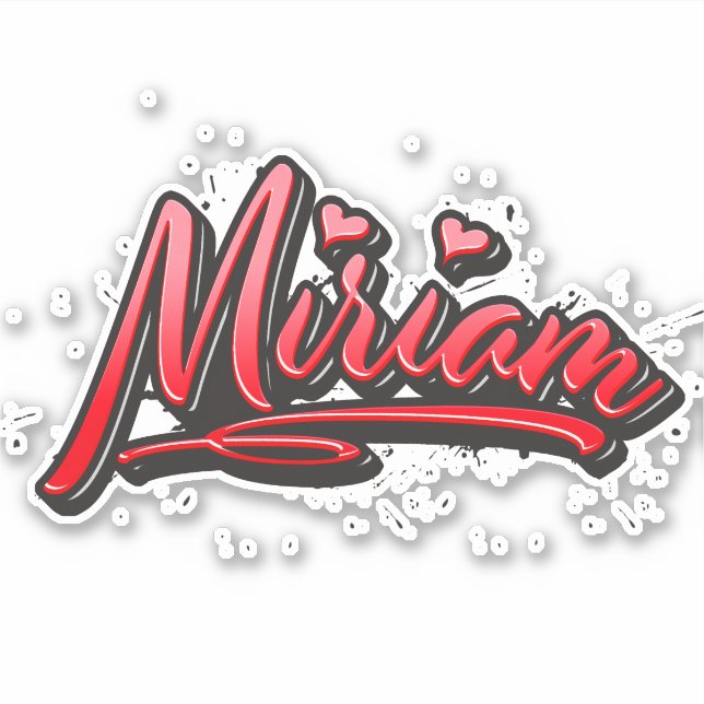 Adesivo Miriam red Heart Graffiti Aufkleber Sticker (Frente)