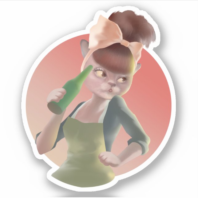 Adesivo Miss Meow - Bar Noturno (Frente)