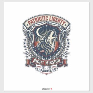 Adesivo Missão Noturna Patriótica Lobo Patriota Militar In