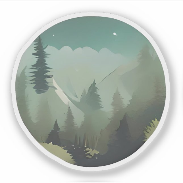 Adesivo Misty Mountain Valley: Uma Silenciosa Fuga (Frente)