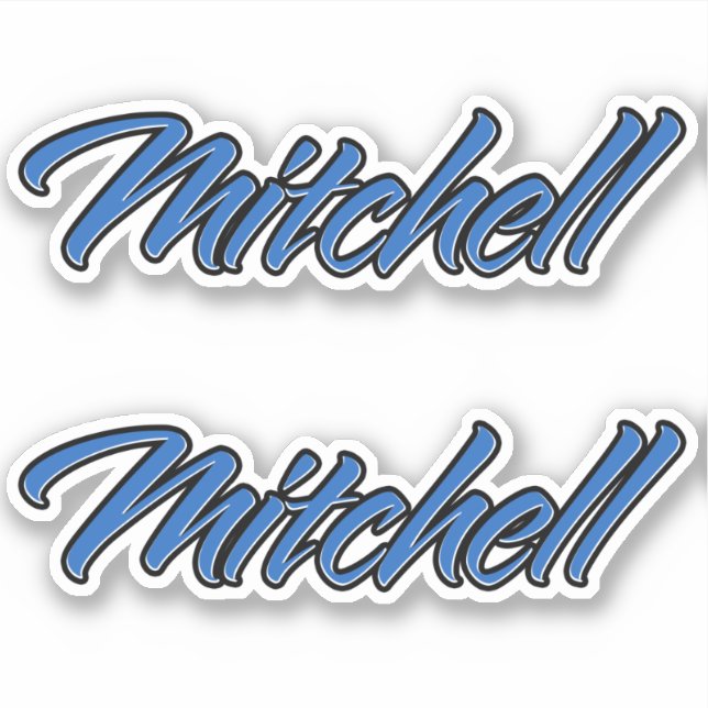 Adesivo Mitchell Name blue Aufkleber Sticker Stickerset (Frente)