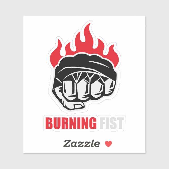 Adesivo MMA Fighter Burning Fist (Folha)