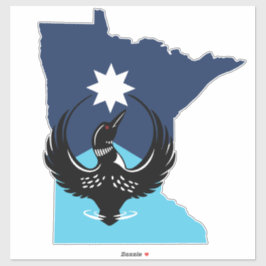 Adesivo MN Loon Rising - MN State flag
