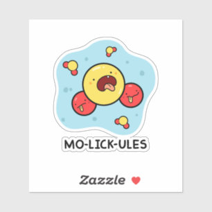 Adesivo Mo-lick-ules Engraçado Ciência Pun Vinil Sticker