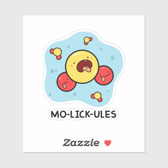 Adesivo Mo-lick-ules Engraçado Ciência Pun Vinil Sticker (Folha)