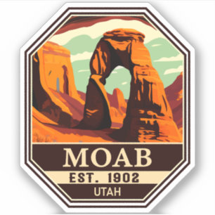 Adesivo Moab Utah Vintage Sunset Arches Adventure Outdoors