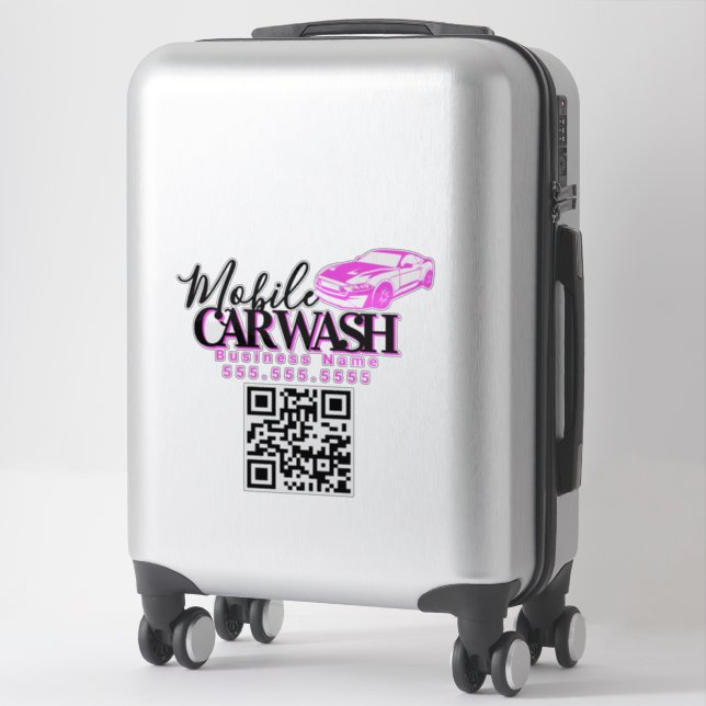 Adesivo Mobile Car Wash Detail Business QR Code (Mala)