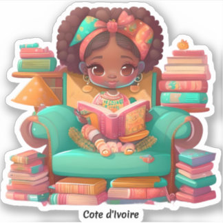 Adesivo Moças da Leitura Mundial - Costa do Marfim