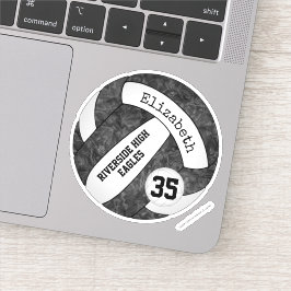 Adesivo Moças de vôlei preto com nome da equipe da escola