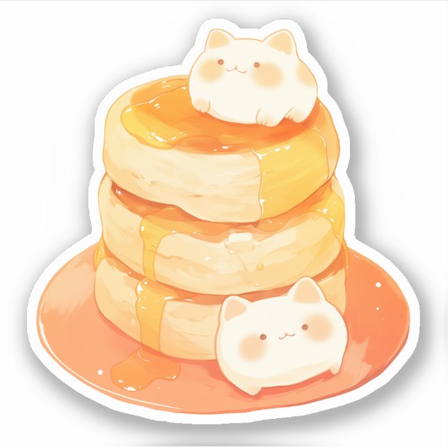 Adesivo Mochi Cats e Flancakes Japoneses (Frente)