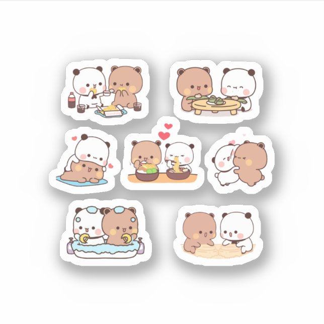 Adesivo Mochi Mochi Brownie Bear Sticker Pack Engraçado (Frente)