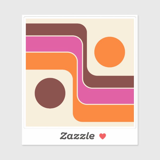 Adesivo Mod 1970s Retro Style Geometric Design (Folha)