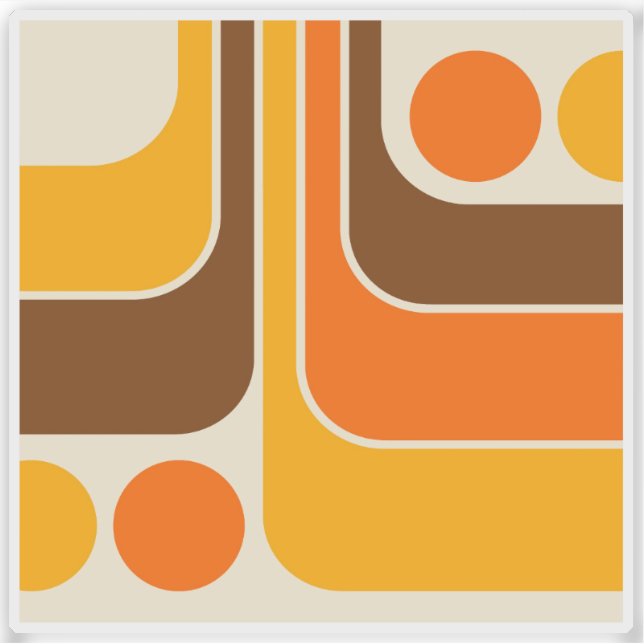 Adesivo Mod 1970s Retro Style Geometric Design (Frente)