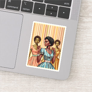 Adesivo Moda feminina negra dos anos cinquenta, saias dos 
