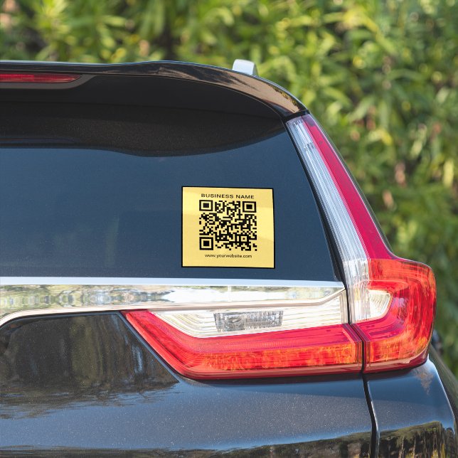 Adesivo Modelo de código QR de URL de nome de negócio pers (Lado do carro)