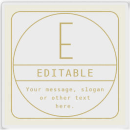 Adesivo Modelo de Design retromoderno editável Dourado e b