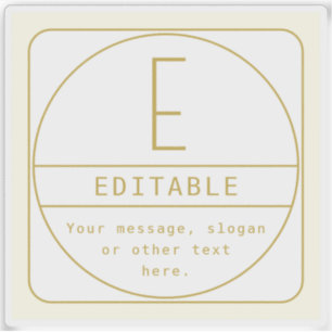 Adesivo Modelo de Design retromoderno editável Dourado e b