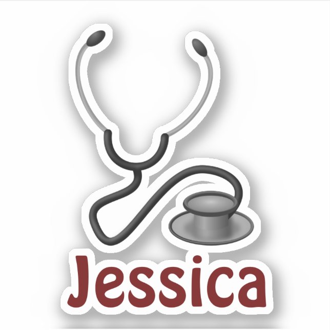Adesivo Modelo de estetoscópio, personalizável (Frente)