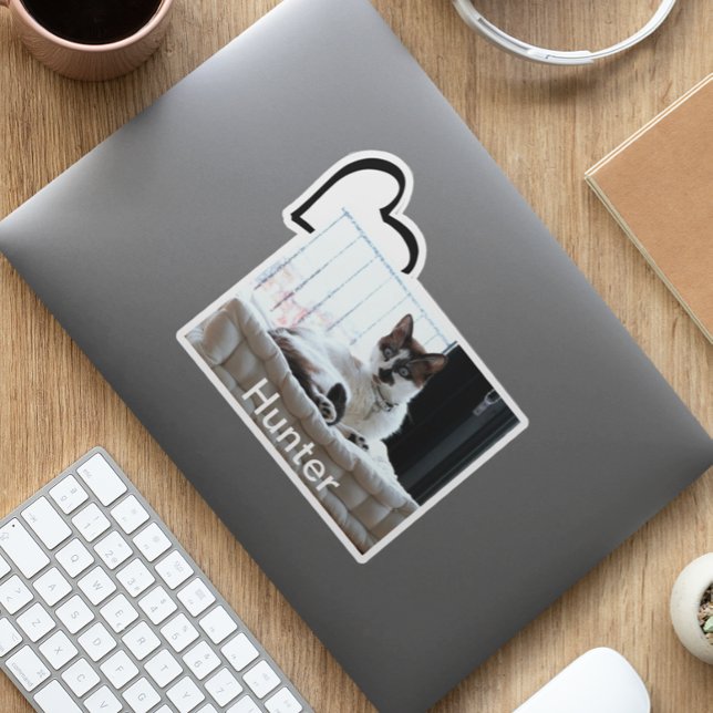 Adesivo Modelo de Fotografia Personalizada do Coração do P (Criador carregado)