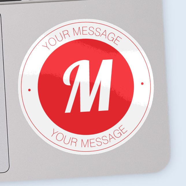 Adesivo Modelo de Monograma e Texto Circular Personalizáve (Criador carregado)